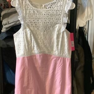 Lilly Pulitzer Pink Tropics Seersucker‎ Dress, maya shift, new